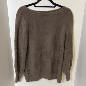 Chico's Brown Crew Neck Sweater Plush Knit